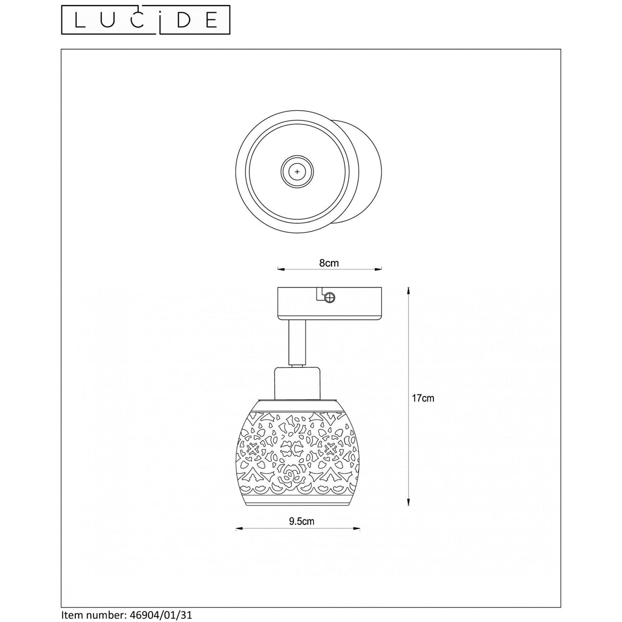 Vintage White Metal Ceiling Spot Light - Tahar Round Design