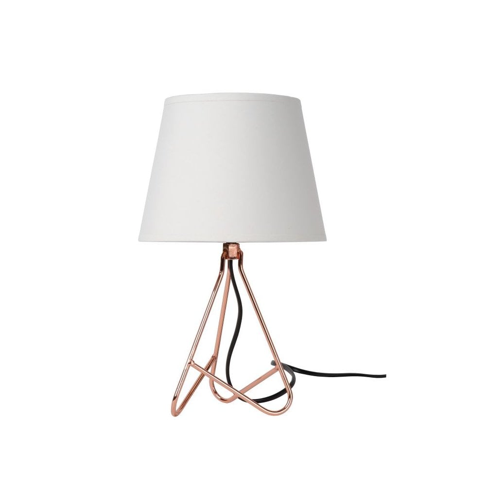 Gitta Contemporary Copper and White Metal Table Lamp