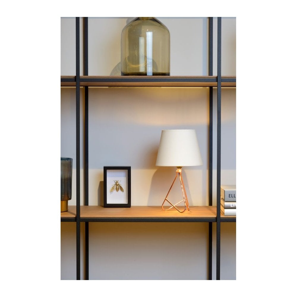 Gitta Contemporary Copper and White Metal Table Lamp