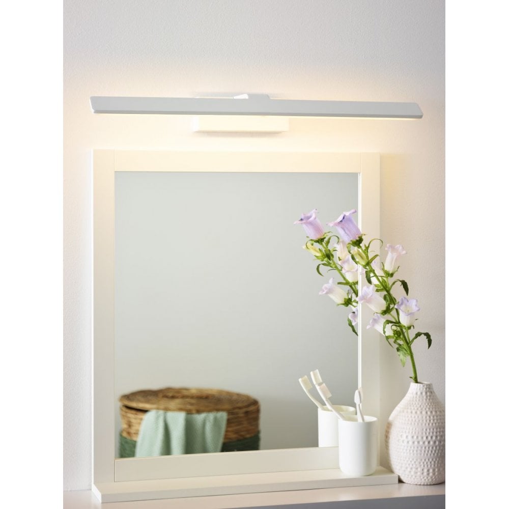 Contemporary White Rectangle Aluminum Mirror Light