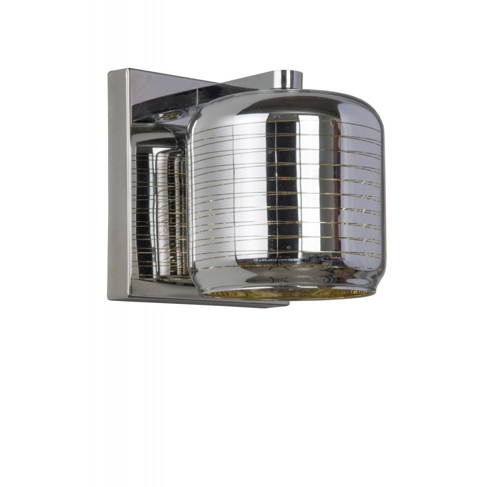 Eryn Contemporary Chrome and Gold Rectangular Metal Wall Sconce