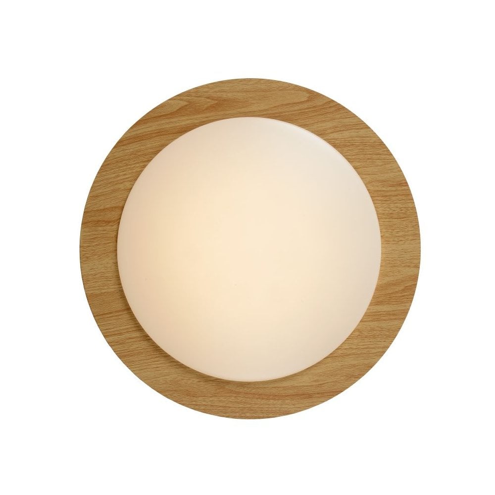 Sleek Steel and Light Wood Opal Ceiling Light Fixture