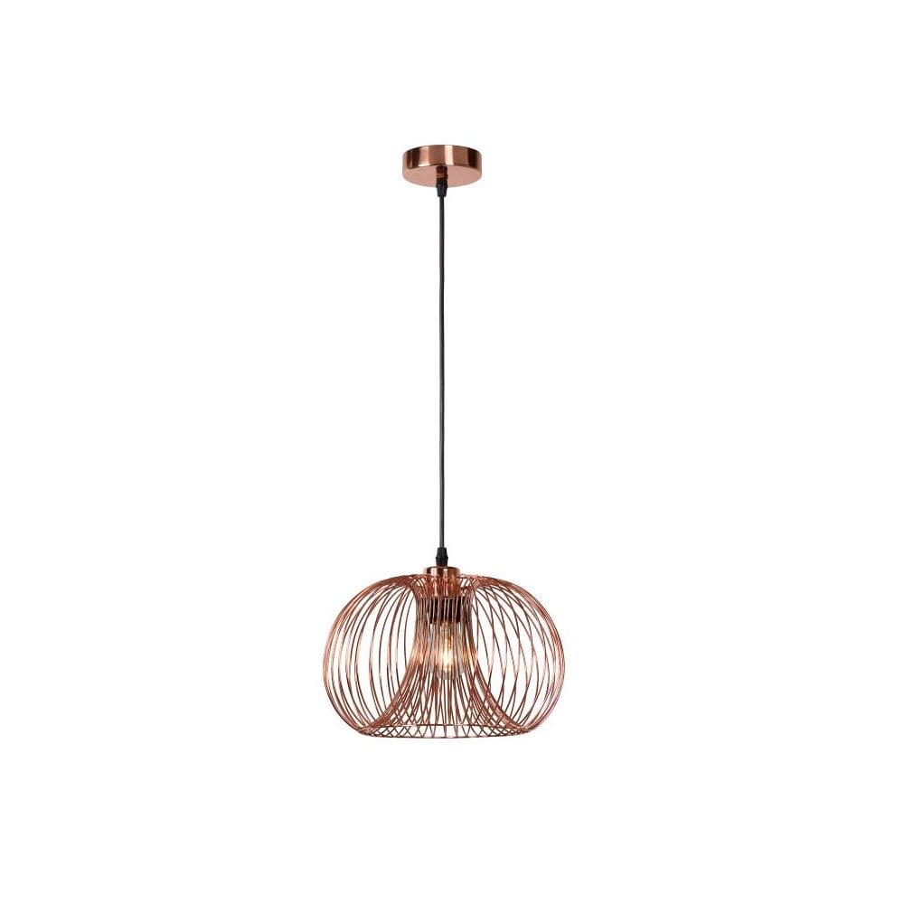 Vinti Vintage Round Copper and Black Metal Pendant Light