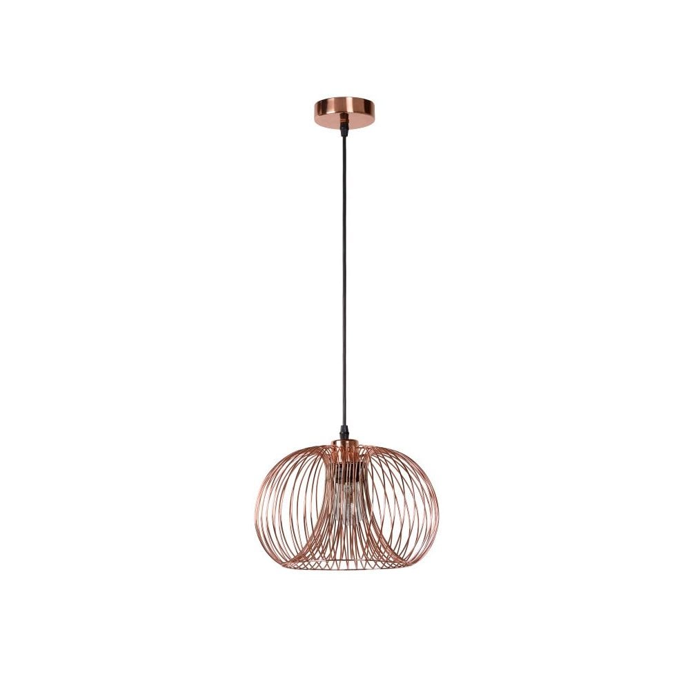 Vinti Vintage Round Copper and Black Metal Pendant Light
