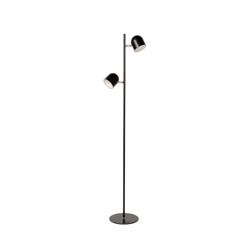 Skanska Sleek Black Metal Round Floor Lamp