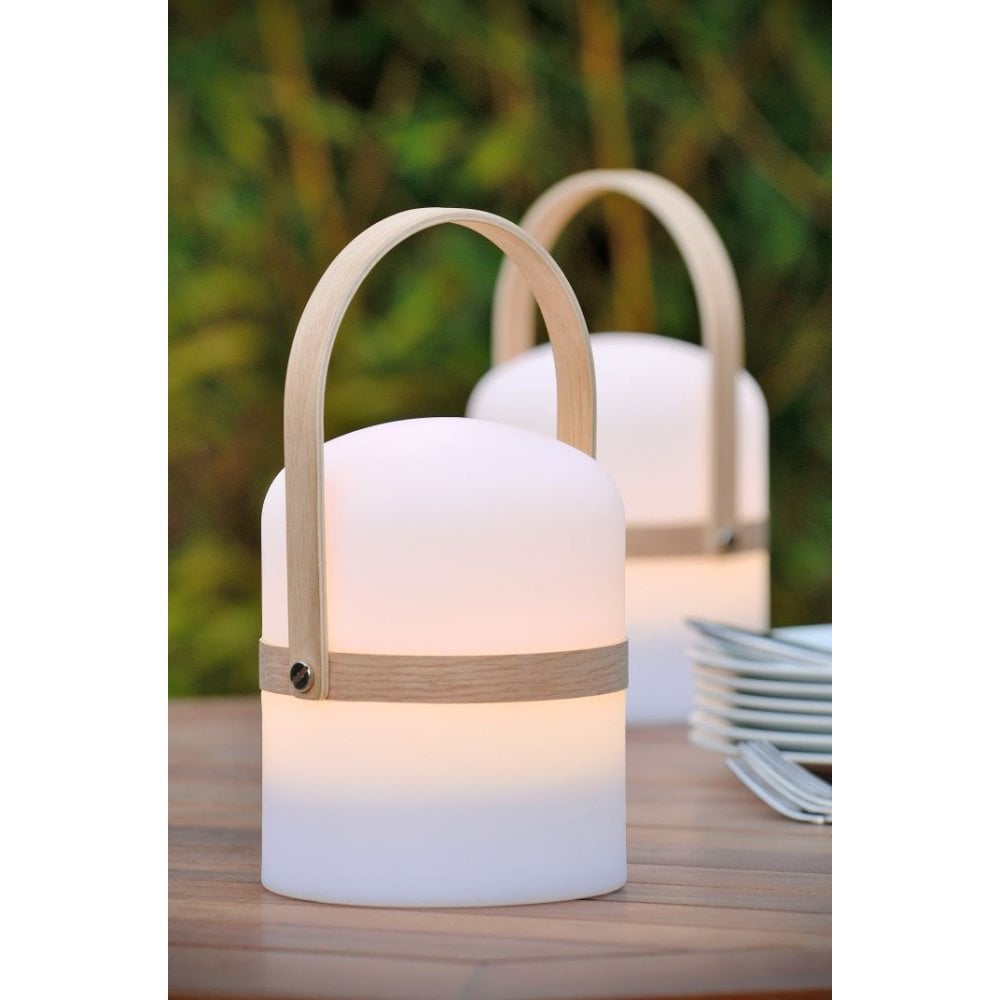 Contemporary Joe Round White Outdoor Table Lamp