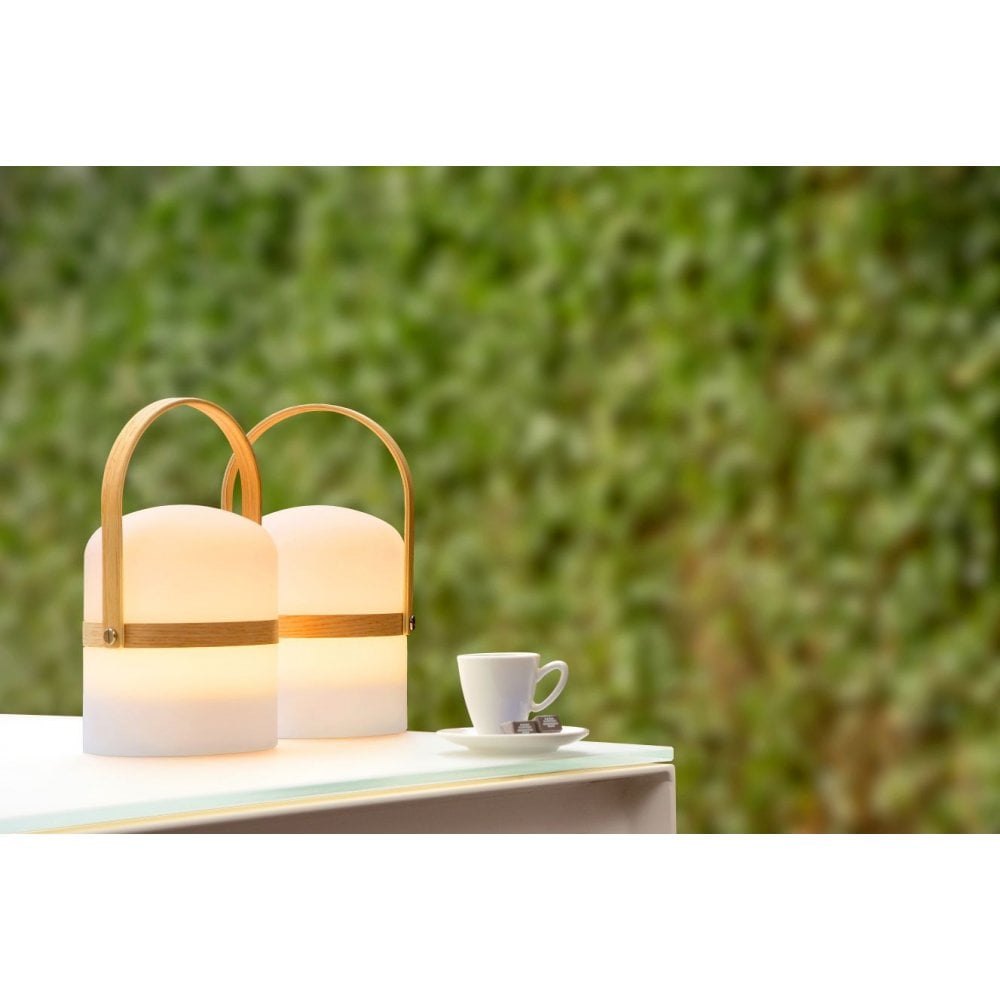 Contemporary Joe Round White Outdoor Table Lamp