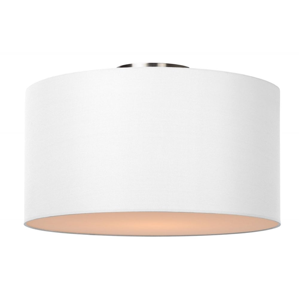 Modern Coral White Cotton Round Flush Ceiling Light