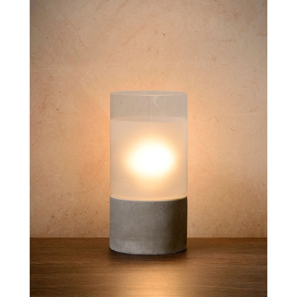 Elegant Taupe Glass Modern Table Lamp