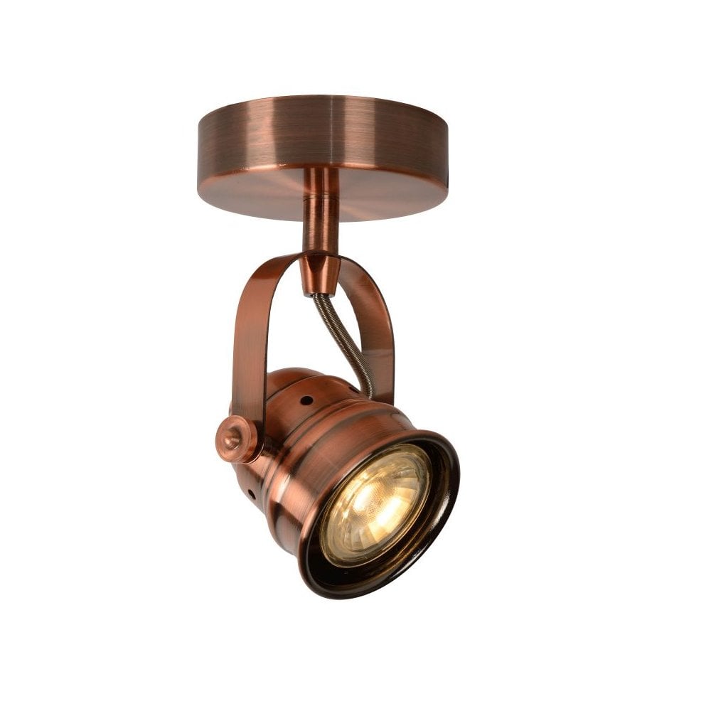 Copper Cottage Charm Ceiling Spotlight: Round Metal Design