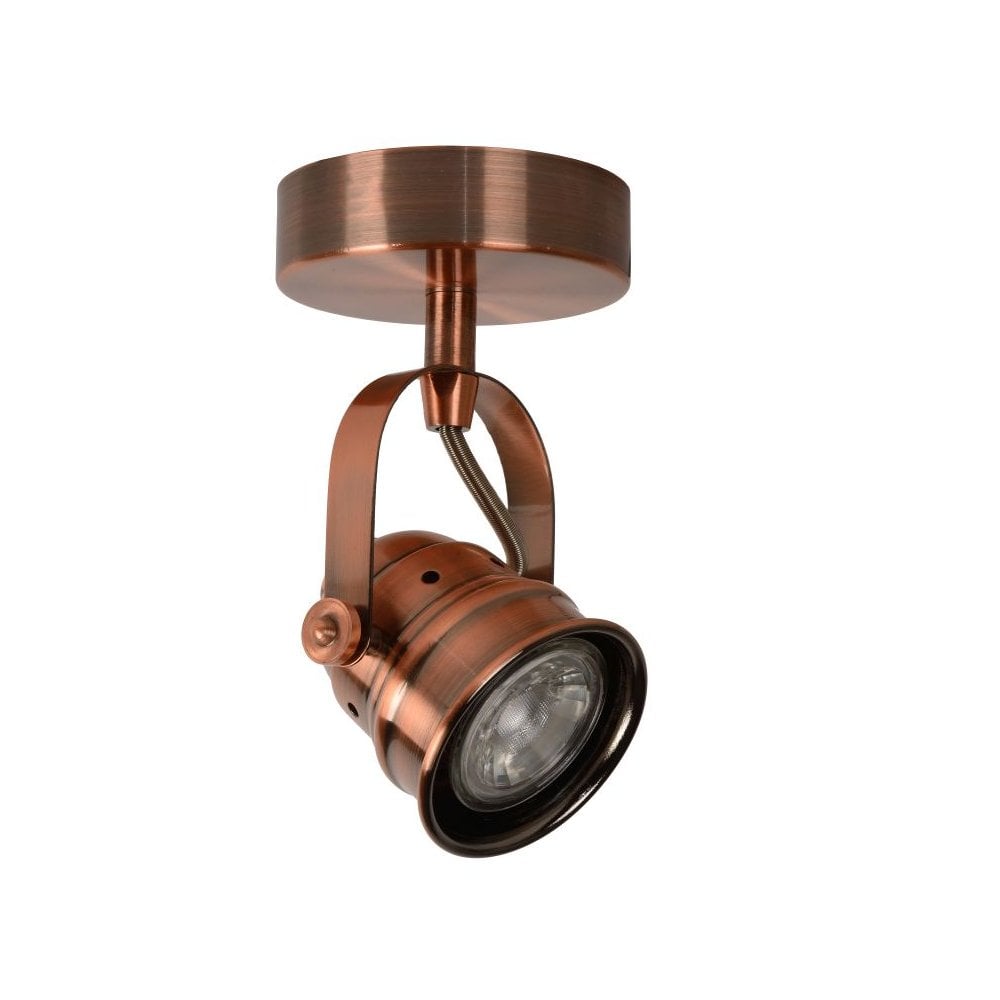 Copper Cottage Charm Ceiling Spotlight: Round Metal Design