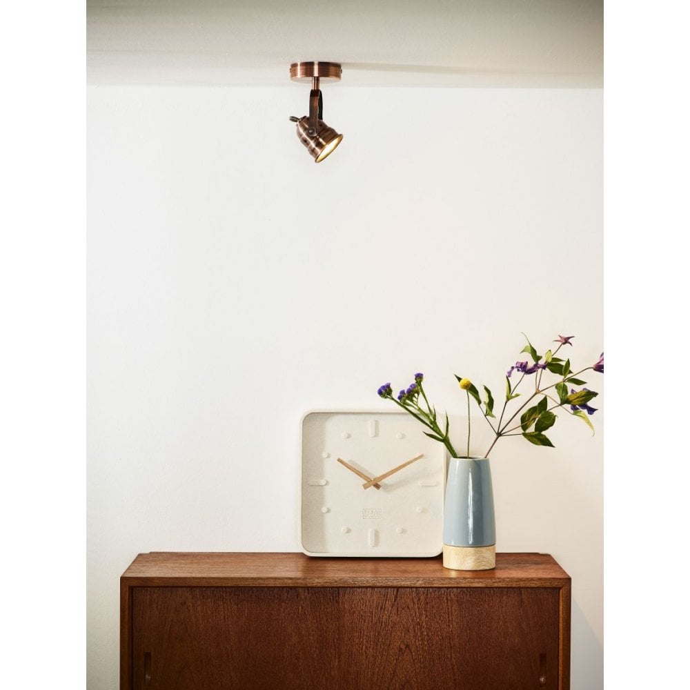 Copper Cottage Charm Ceiling Spotlight: Round Metal Design