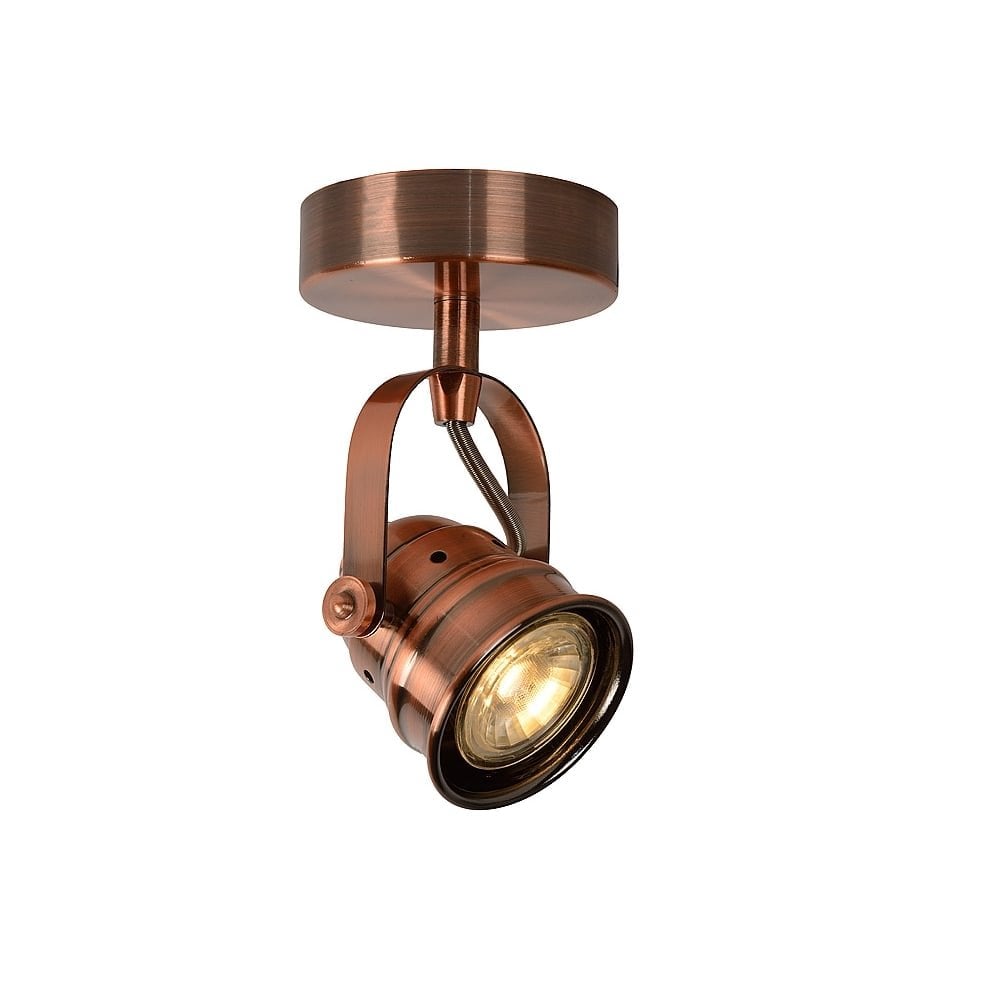 Copper Cottage Charm Ceiling Spotlight: Round Metal Design