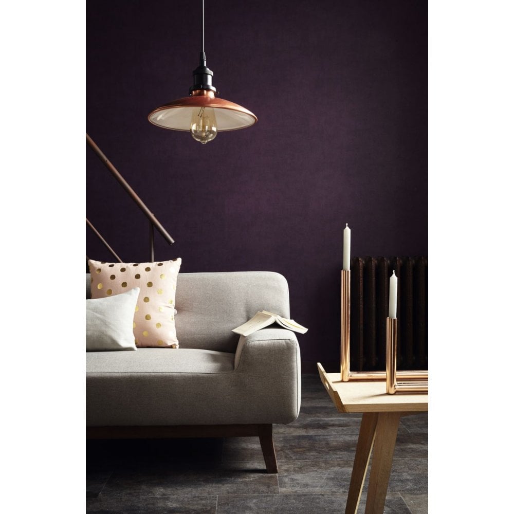 Retro Chic Copper & Black Metal Pendant Light