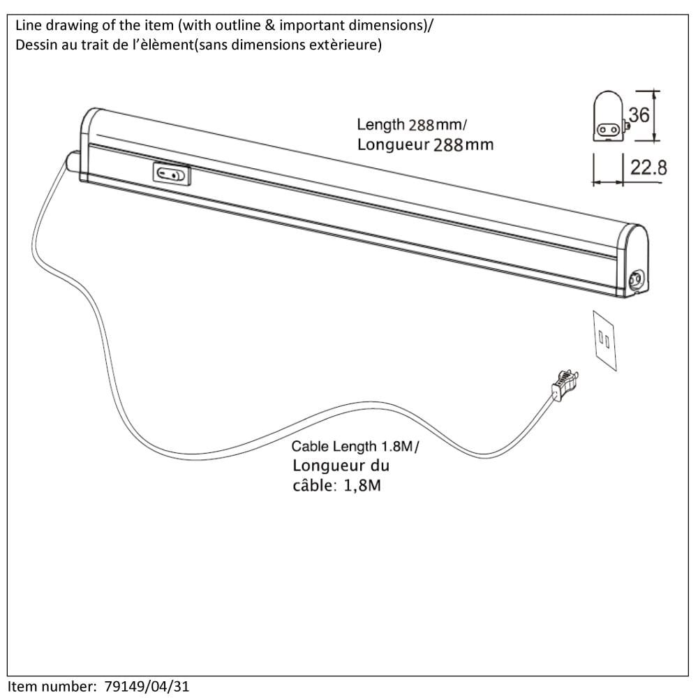 Kinny-LED Sleek Rectangular White Under Cabinet Light