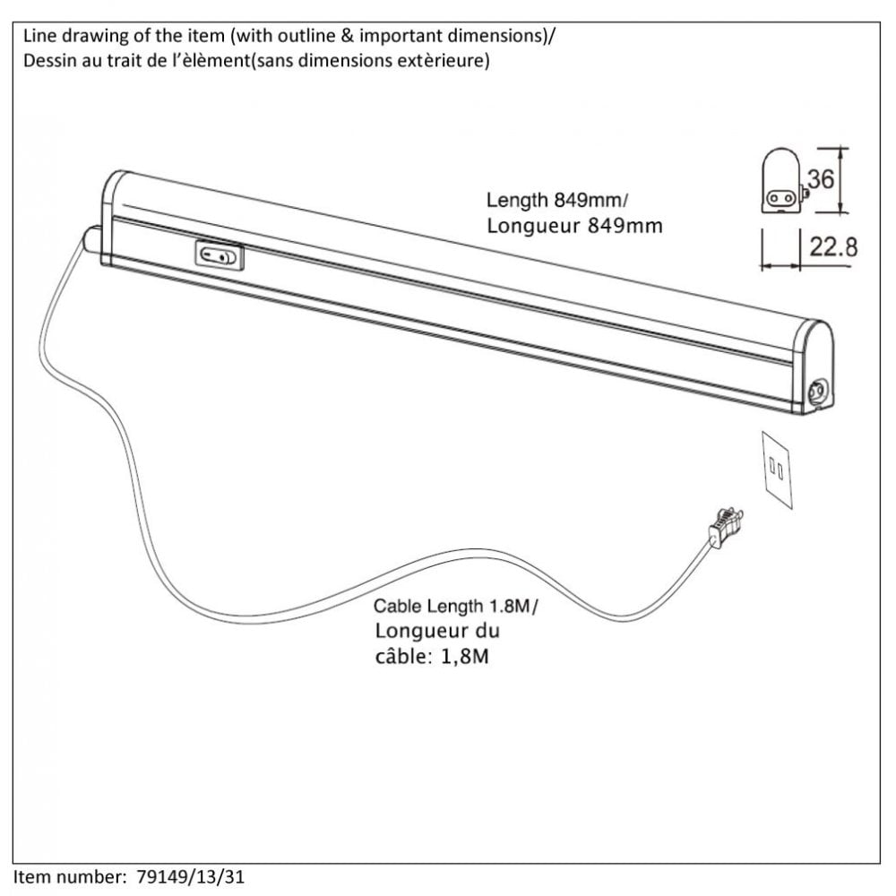 Kinny-LED Contemporary Rectangle White Under Cabinet Light Fixture