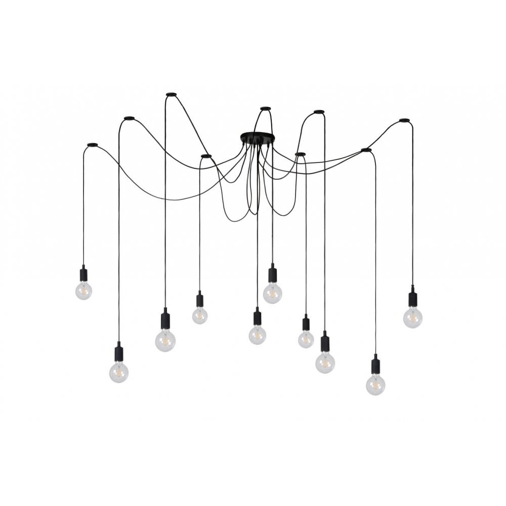 Contemporary Multi-Light Black Silicone Pendant Fixture