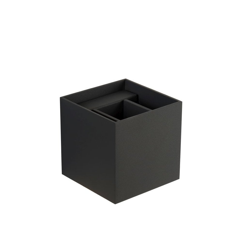 Xio Contemporary Cube Aluminum Grey Wall Sconce