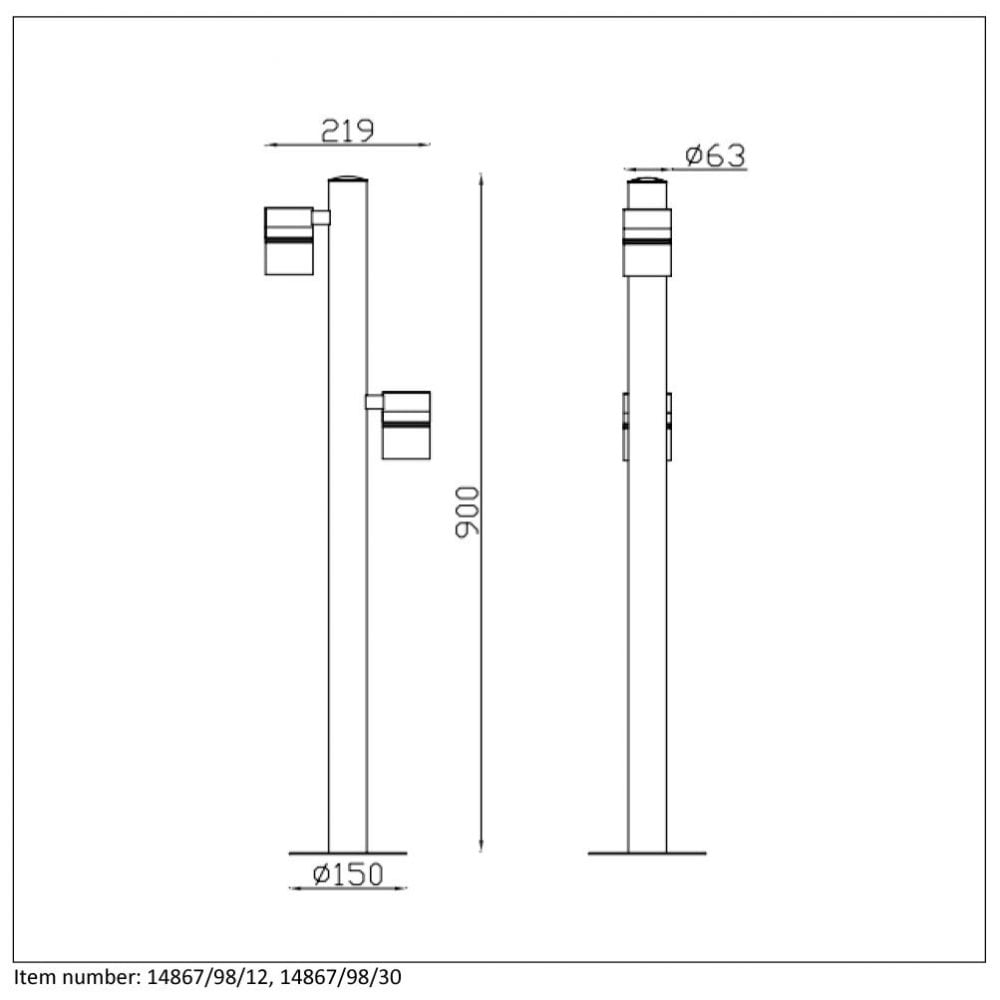 Contemporary Black Steel LED Bollard Light