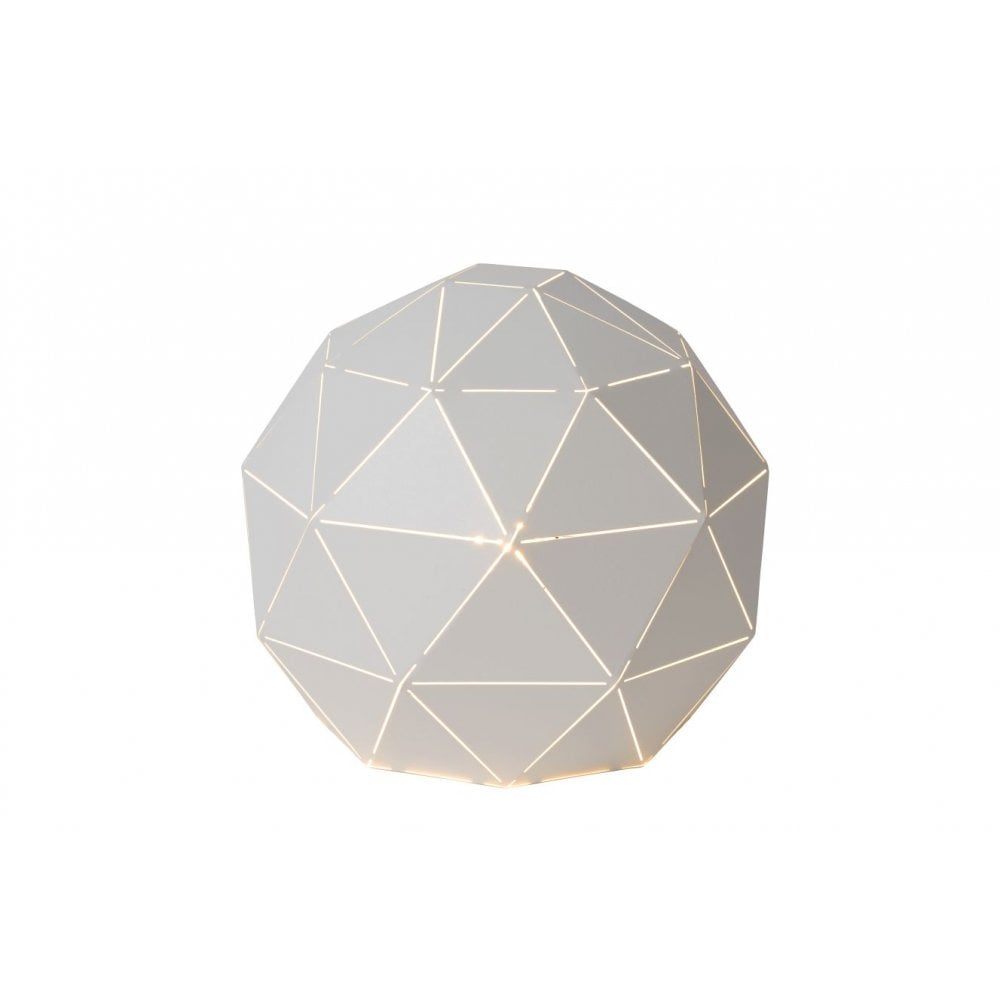 Elegant Modern Round White Metal Lamp