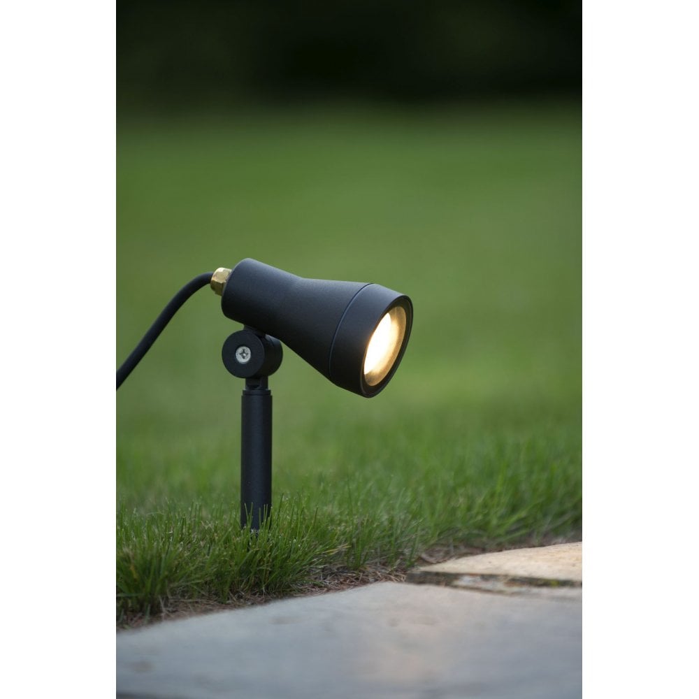 Contemporary Black Metal Garden Spike Spotlight