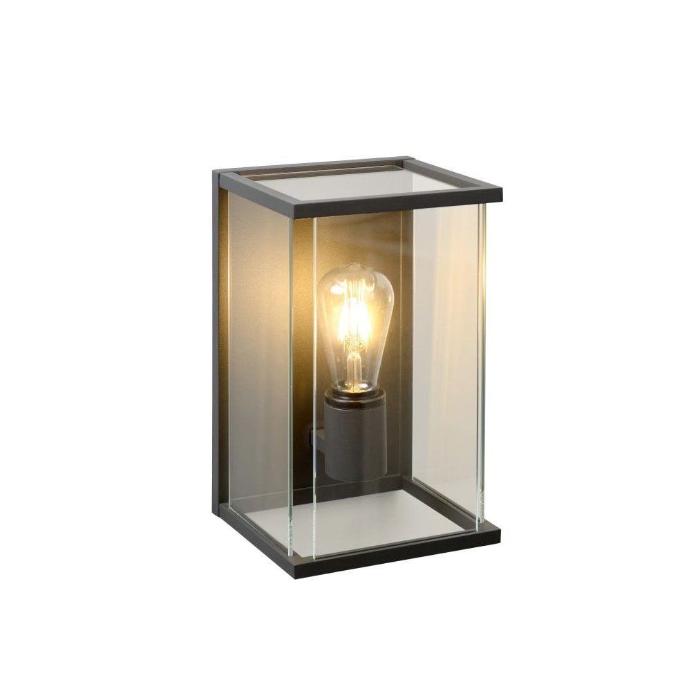 Vintage Anthracite Glass Rectangle Wall Sconce