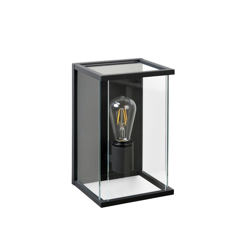 Vintage Anthracite Glass Rectangle Wall Sconce