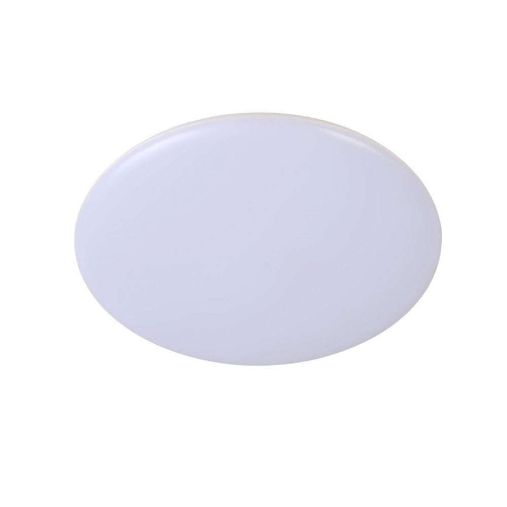 Modern White LED Round Ceiling Light Fixture with Synthetic Material