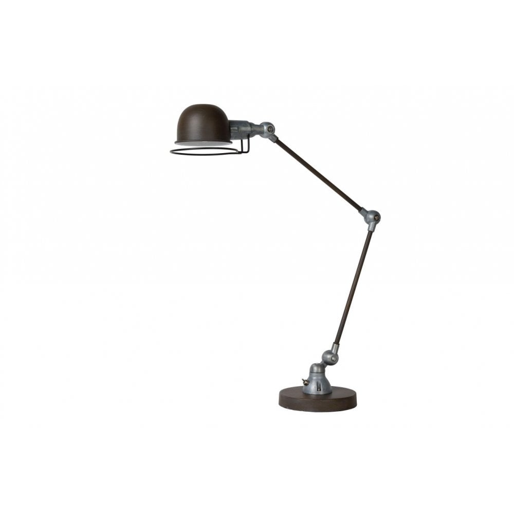 Honore Industrial Rust Brown and Grey Adjustable Metal Desk Lamp