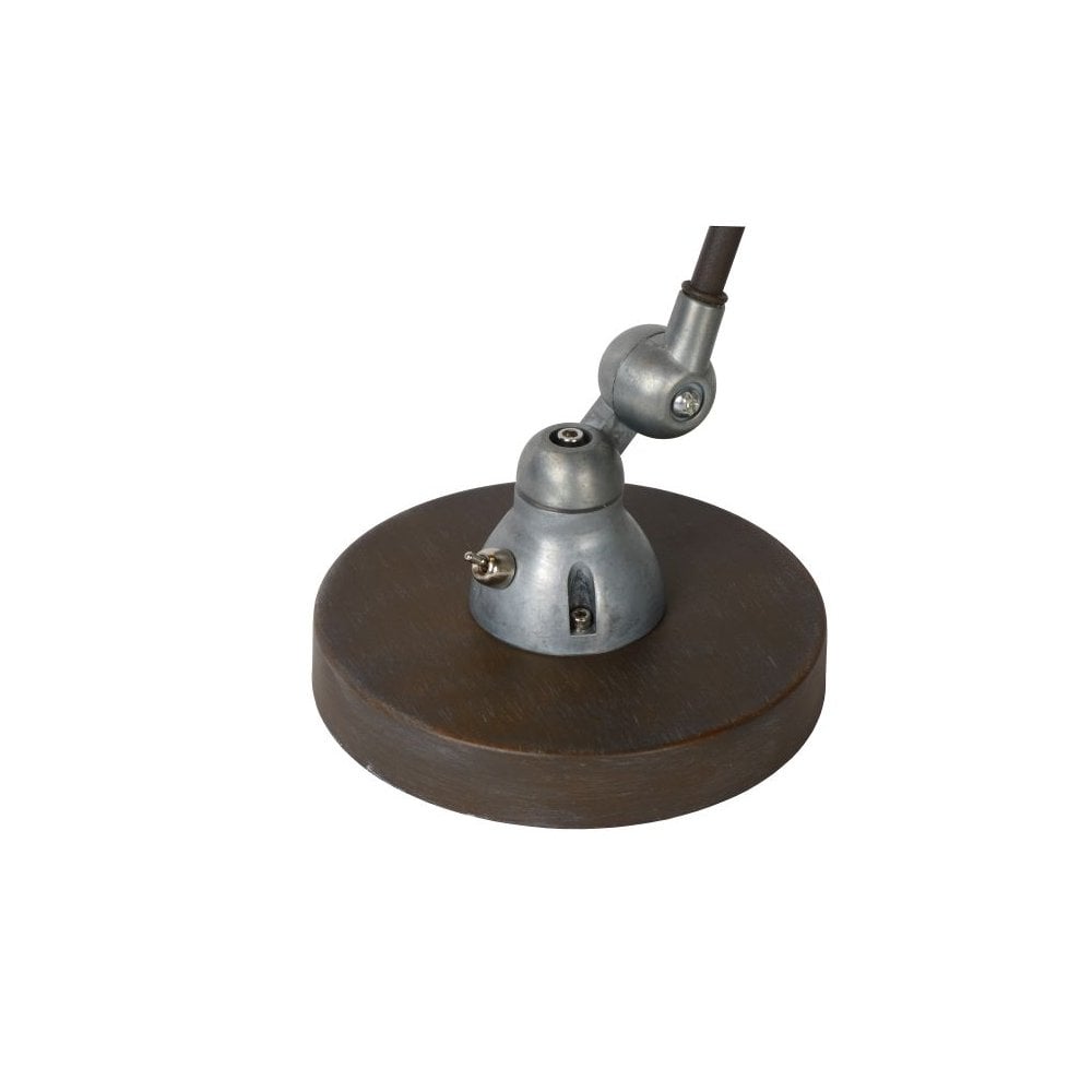 Honore Industrial Rust Brown and Grey Adjustable Metal Desk Lamp