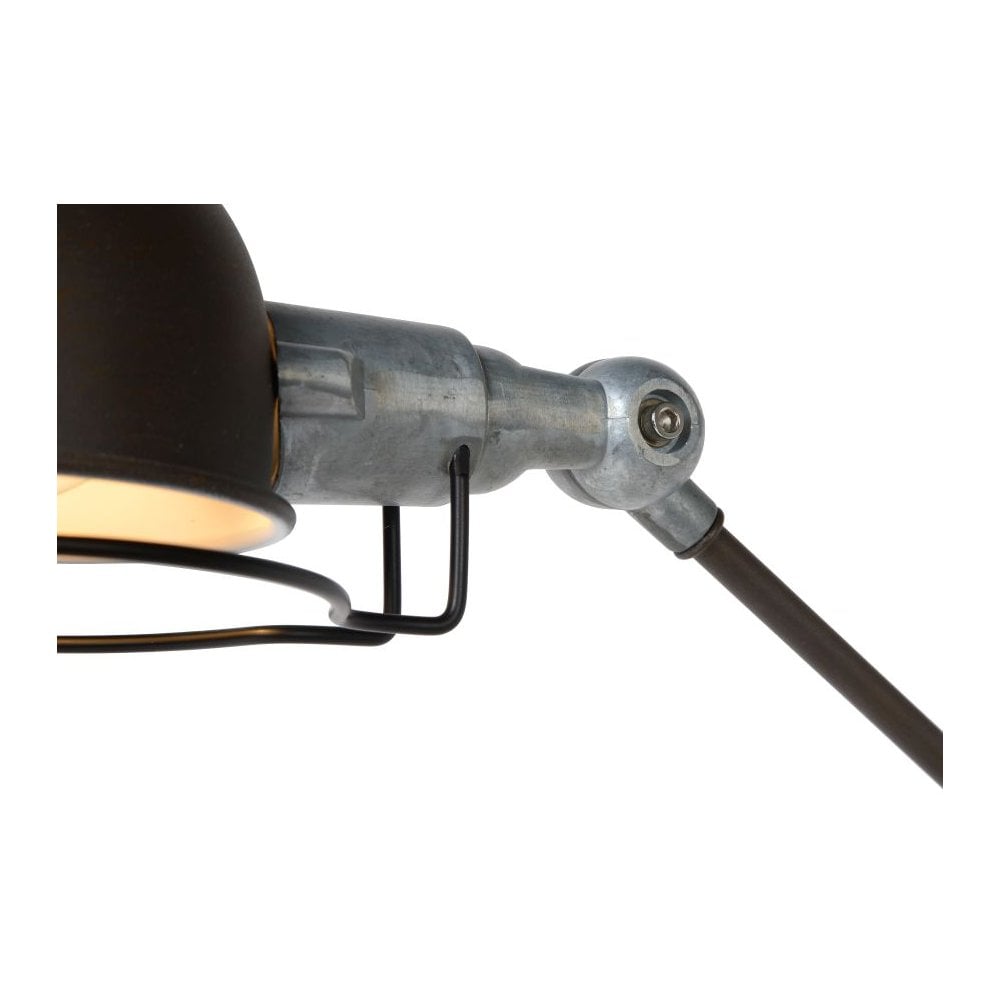 Honore Industrial Rust Brown and Grey Adjustable Metal Desk Lamp