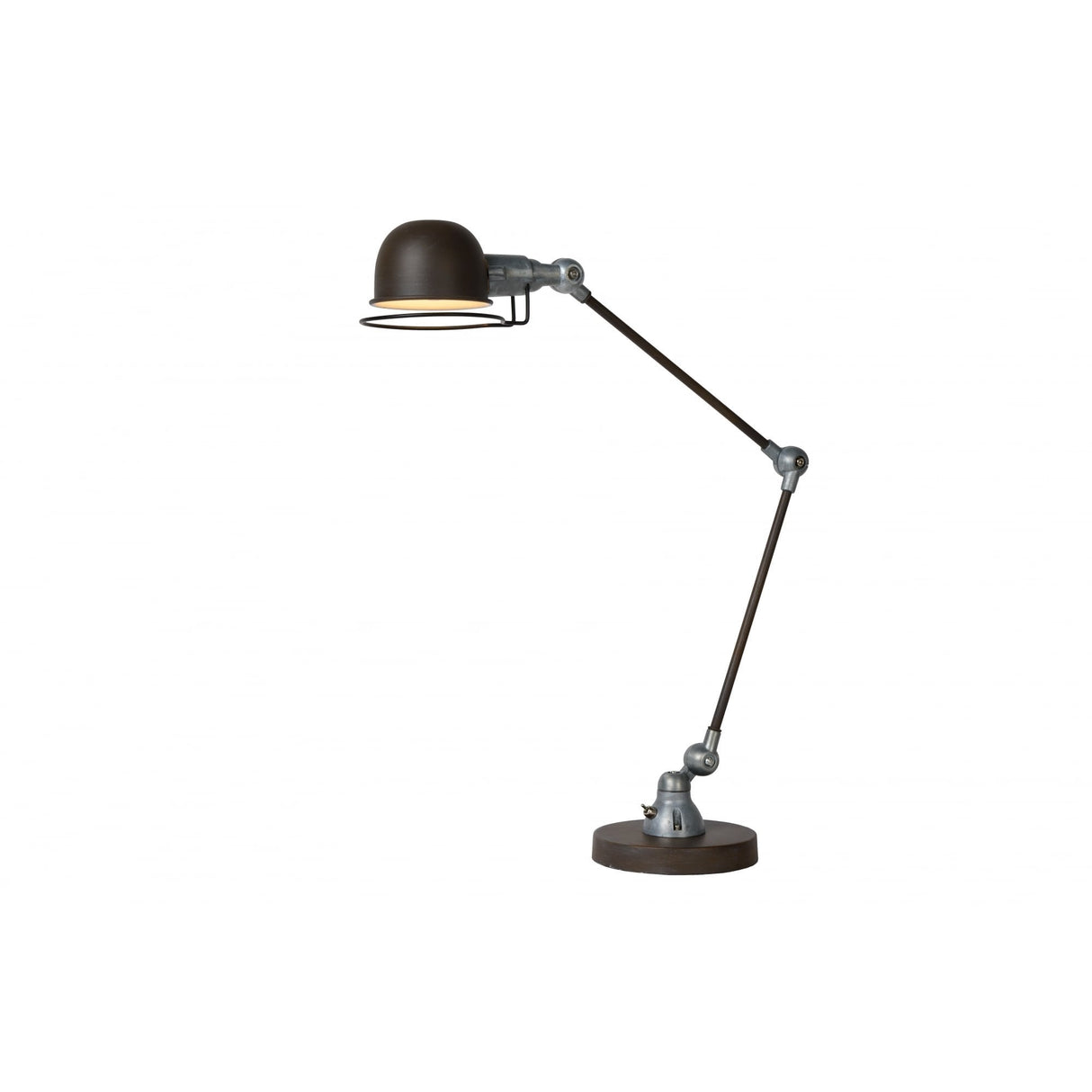 Honore Industrial Rust Brown and Grey Adjustable Metal Desk Lamp