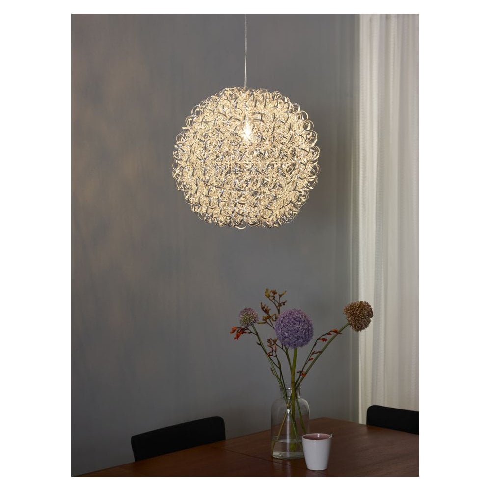 Noon Contemporary Aluminum Pendant Light in Satin Chrome Finish