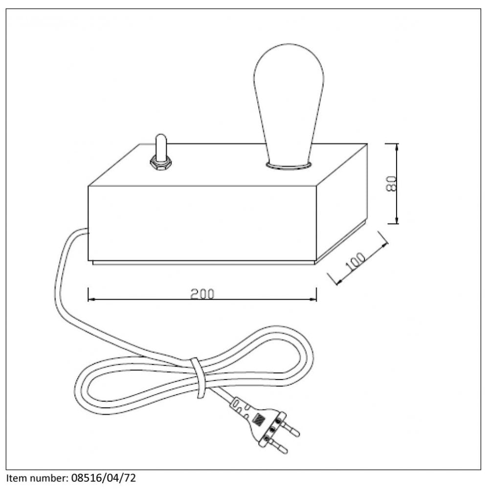 Retro Edison Wooden Rectangle Table Lamp with LED Bulb