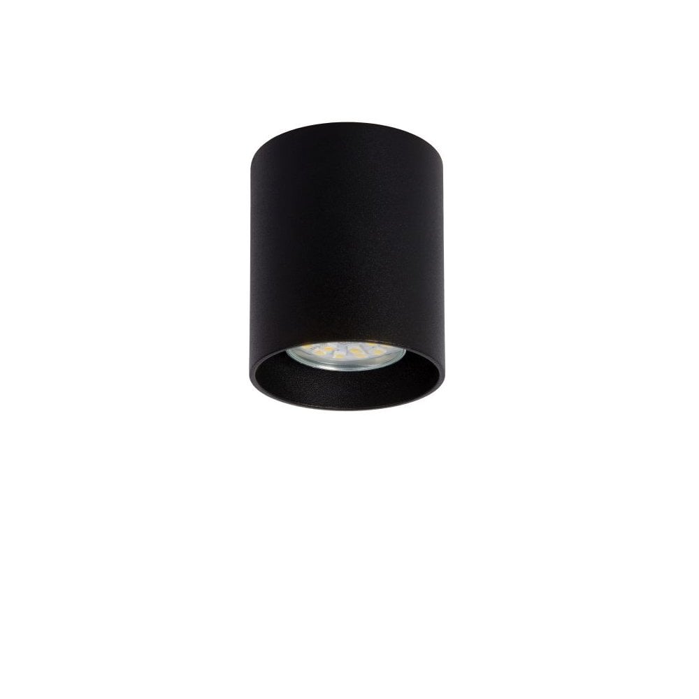Sleek Black Aluminum Cylinder Ceiling Spotlight