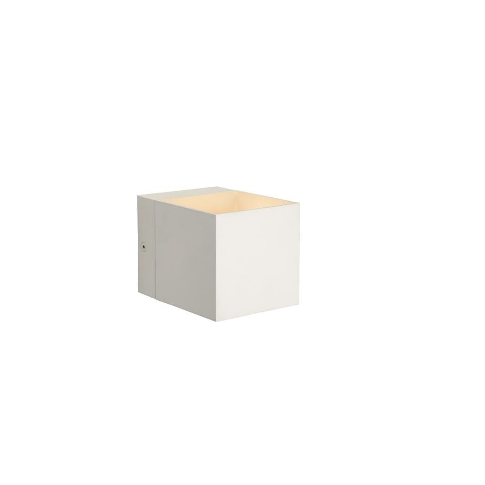 Sleek Devi Modern Square Wall Light in White Aluminum