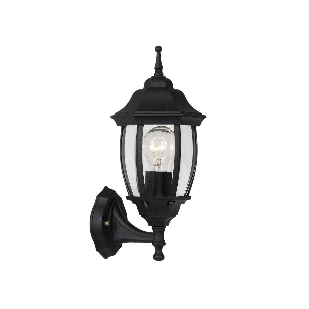 Tireno Hexagonal Black Aluminum Wall Lantern Light