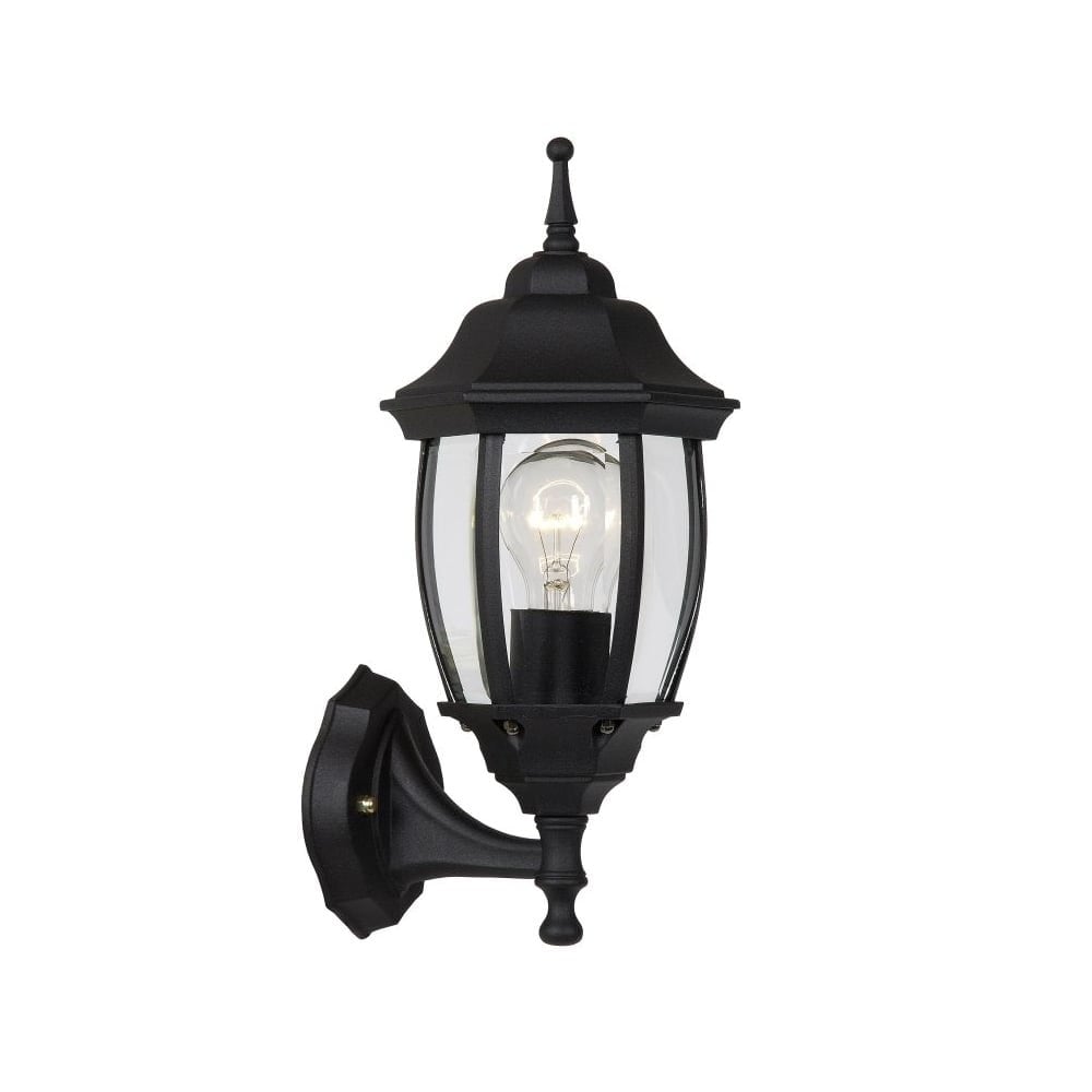 Tireno Hexagonal Black Aluminum Wall Lantern Light