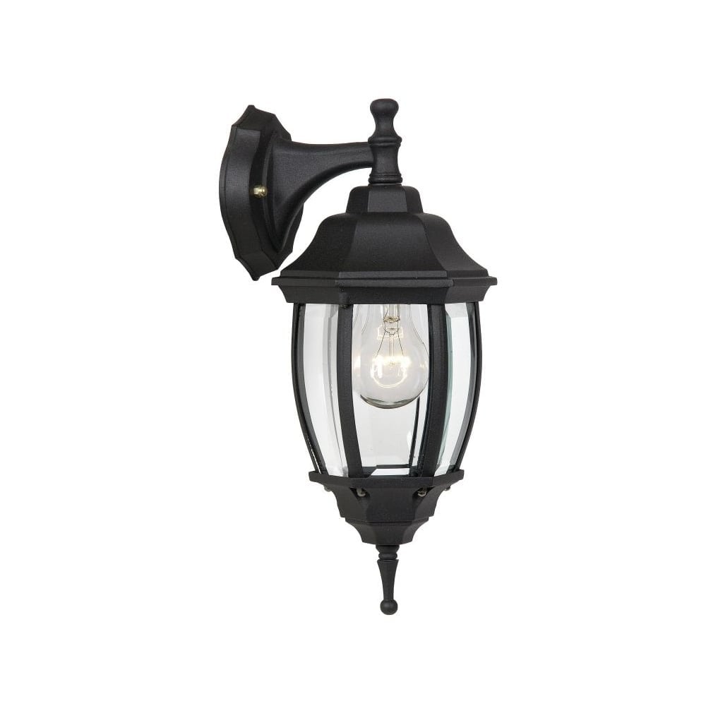 Tireno Hexagonal Black Aluminum Outdoor Wall Lantern
