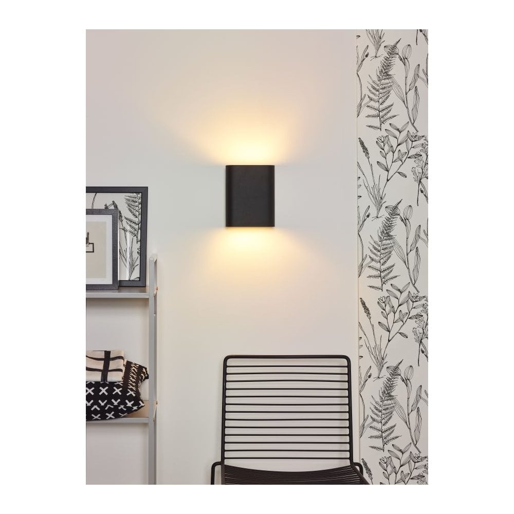 Contemporary Black Oval Wall Sconce
