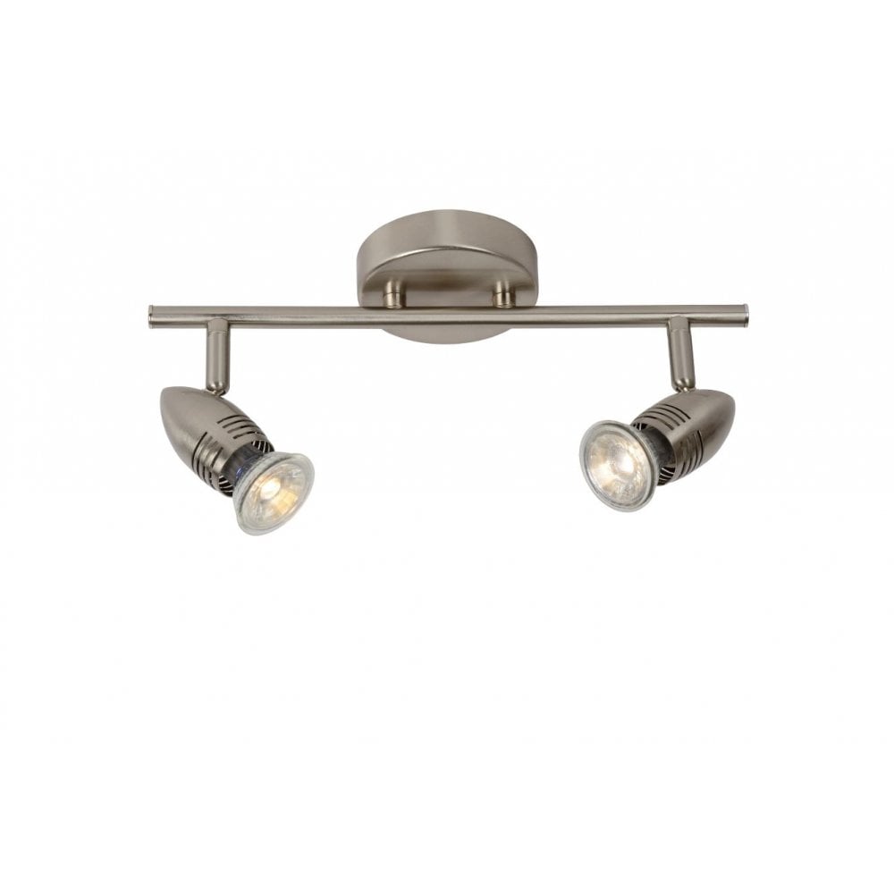 Sleek Satin Chrome Dual Bullet Ceiling Spot Light