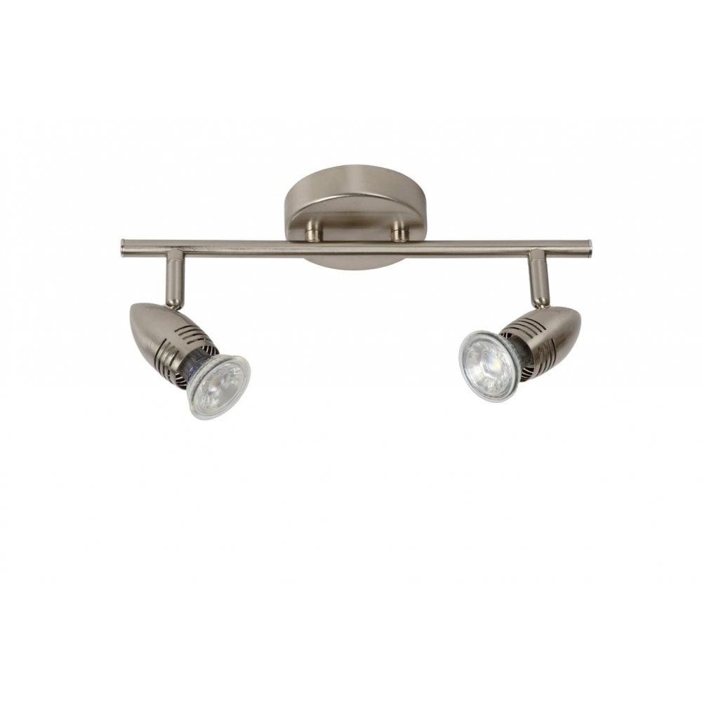 Sleek Satin Chrome Dual Bullet Ceiling Spot Light
