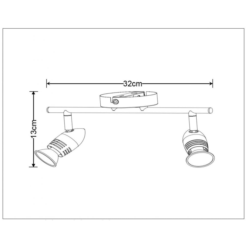 Sleek Satin Chrome Dual Bullet Ceiling Spot Light