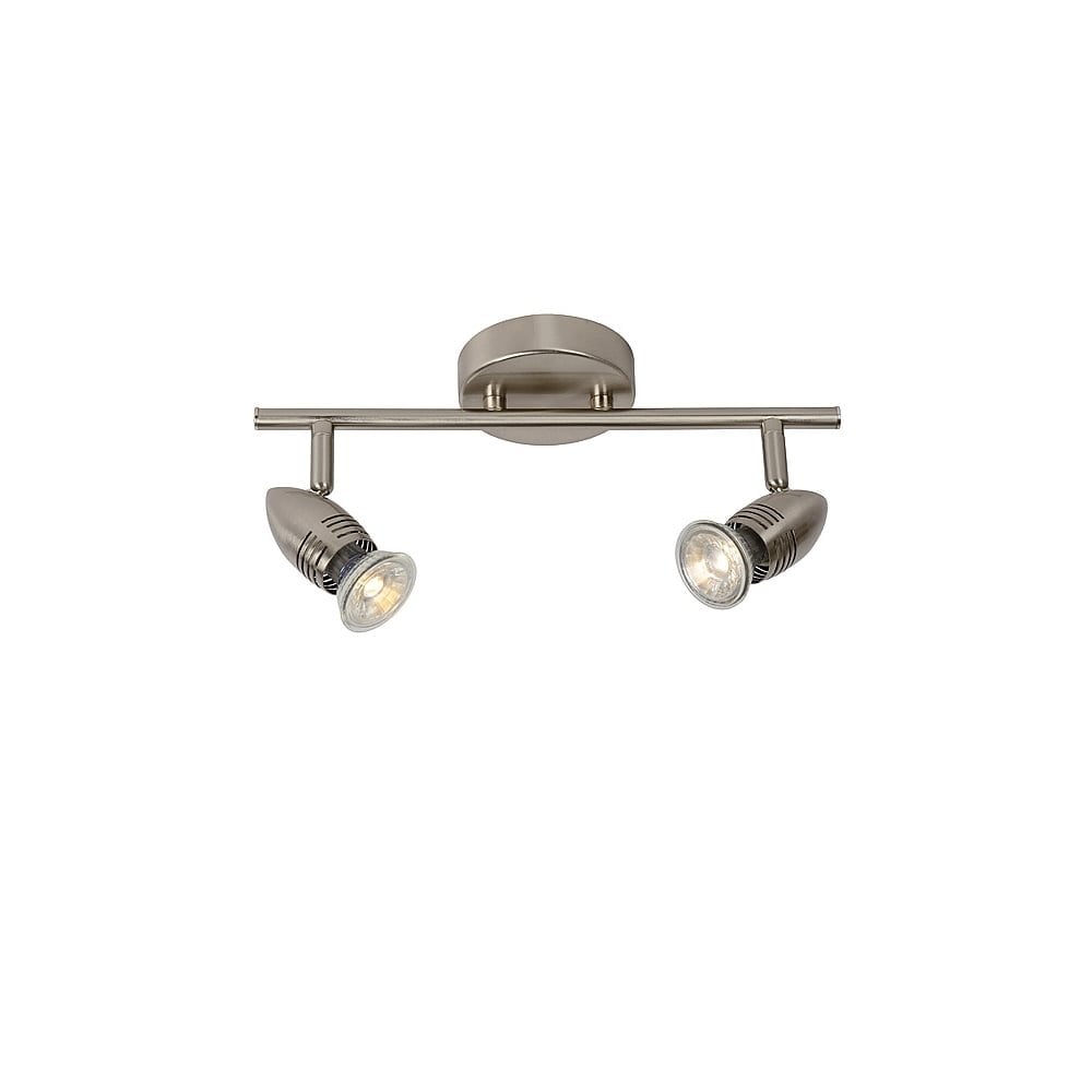 Sleek Satin Chrome Dual Bullet Ceiling Spot Light