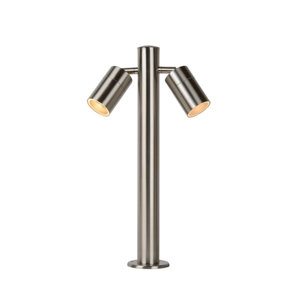 Arne-LED Contemporary Satin Chrome Outdoor Guiding Bollard Light