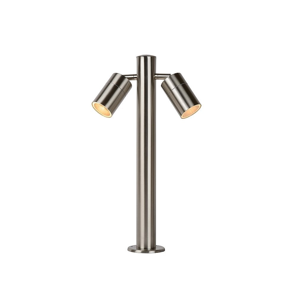 Arne-LED Contemporary Satin Chrome Outdoor Guiding Bollard Light