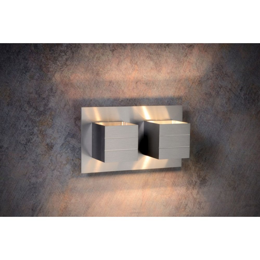 Contemporary Rectangular Aluminum Satin Chrome Wall Sconce