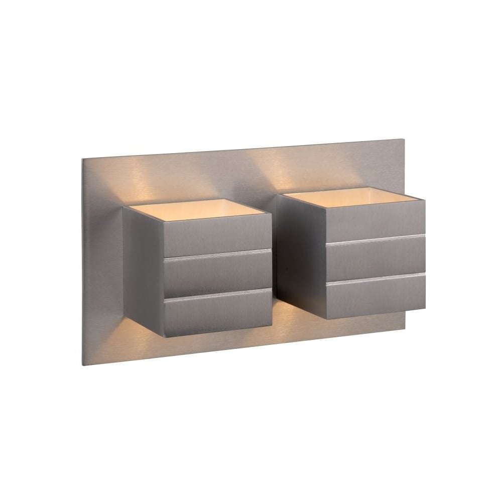 Contemporary Rectangular Aluminum Satin Chrome Wall Sconce