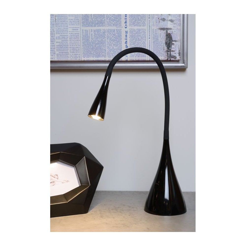 Sleek Black Modern LED Desk Lamp with Flexible Arm