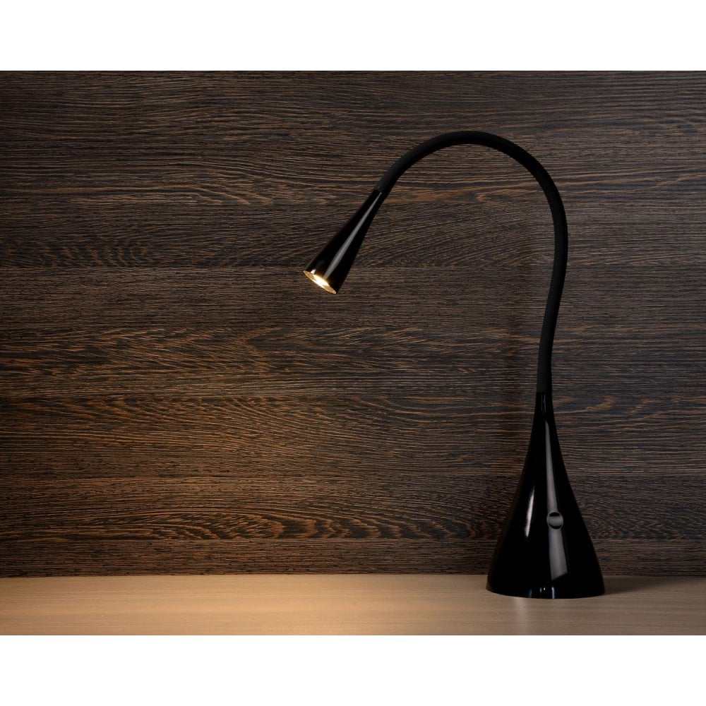 Sleek Black Modern LED Desk Lamp with Flexible Arm